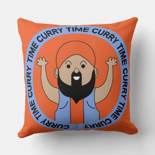 カレー好き |インディアン |コーリー調理師 |グルメ クッション (裏面)