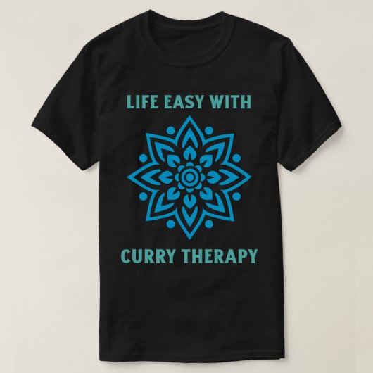 カレー療法で楽々 カレー好き Tシャツ (デザイン正面)