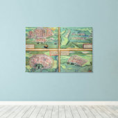 カレー、マルタ、ロードス、ファマグスタの地図 キャンバスプリント (インサイチュ (ウッドフロア))