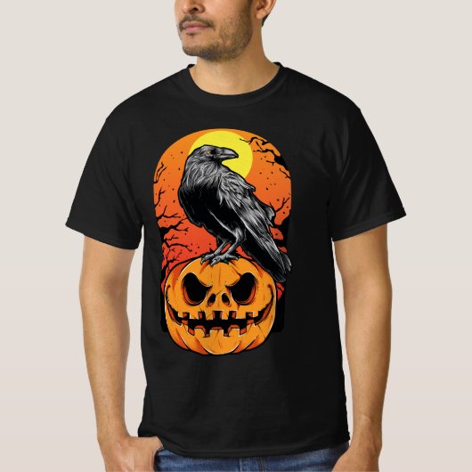 カロウとハロウィーンのカボチャ Tシャツ (正面)