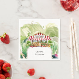 カロカラフルット農家市場誕生日 スタンダードカクテルナプキン