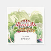 カロカラフルット農家市場誕生日 スタンダードカクテルナプキン (正面)