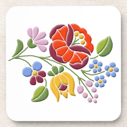 カロクサ刺繍ハンガリーフォークアート コースター (正面)