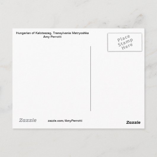 カロタツェグマトリヨシュカ葉書のハンガリー語 ポストカード (裏面)