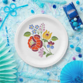 カロッサ刺繍 – ハンガリーフォークアートのモチーフ ペーパープレート (パーティー)