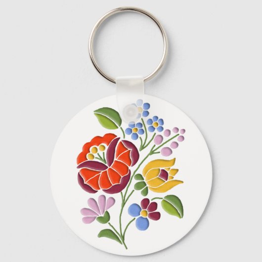 カロッサ刺繍 – ハンガリーフォークアート キーホルダー (正面)