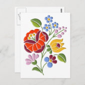 カロッサ刺繍 – ハンガリーフォークアート ポストカード (正面/裏面)