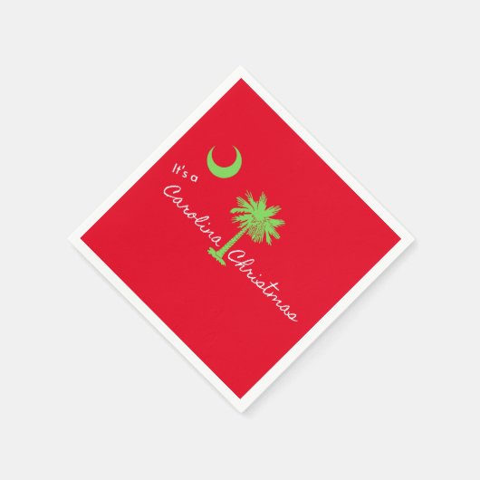 カロライナのクリスマスサウスカロライナの休日 スタンダードカクテルナプキン (角)