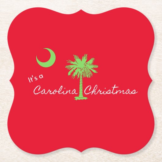 カロライナのクリスマスサウスカロライナの休日 ペーパーコースター (正面)