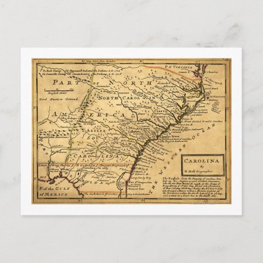 カロライナのパノラママップ ポストカード (正面)