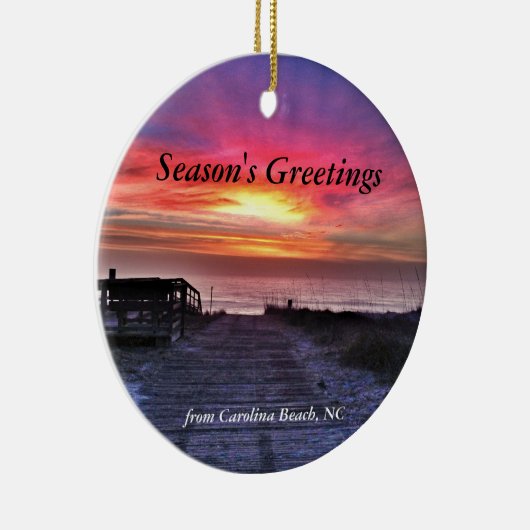 カロライナのビーチの2014年のクリスマスツリーのオーナメント セラミックオーナメント (右)