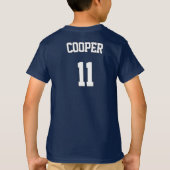 カロライナのライトブルーサッカーチーム、選手と数 Tシャツ (裏面)