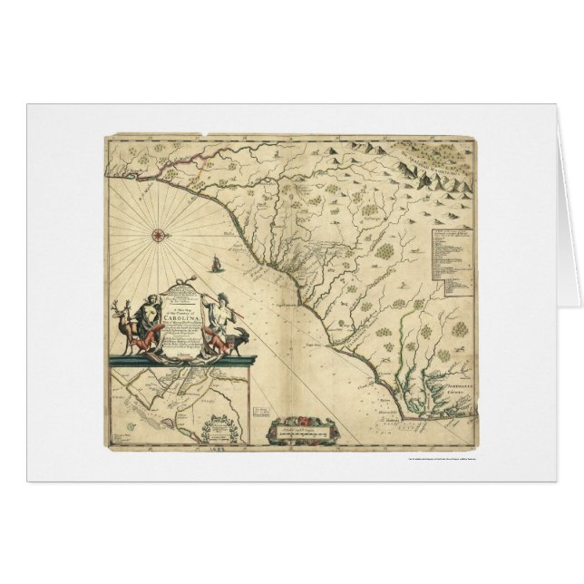 カロライナの国の地図1650年 (正面横)