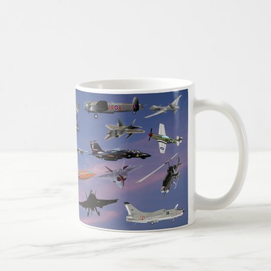 カロライナの青空の飛行機 コーヒーマグカップ (右)