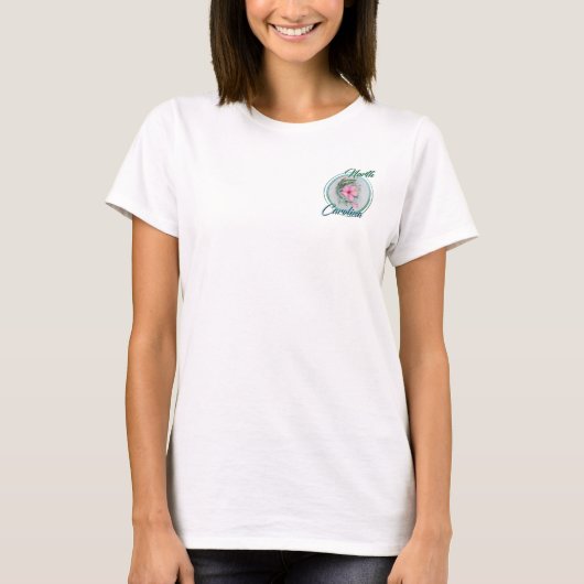 カロライナアノールとハイビスカス Tシャツ (正面)