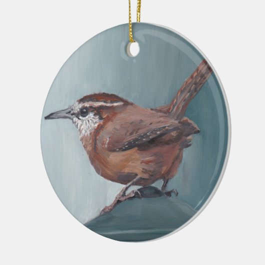 カロライナウォレンバードアートラウンド磁器オーナメント セラミックオーナメント (左)