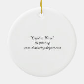 カロライナウォレンバードアートラウンド磁器オーナメント セラミックオーナメント (裏面)