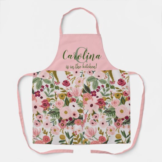 カロライナパーソナライズされたフローラ エプロン (正面)