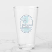 カロライナビーチノースカロライナのヤシの木の鳥 タンブラーグラス (裏面)