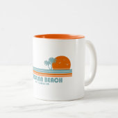 カロライナビーチノースカロライナ州サンパームツリーズ ツートーンマグカップ (正面右)