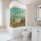カロライナビーチヴィンテージトラベル シャワーカーテン (インサイチュ)