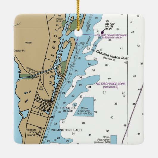 カロライナビーチNCグラフ セラミックオーナメント (裏面)