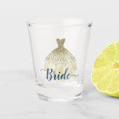 カロライナブルーのゴールドドレスで花嫁に ショットグラス (正面)