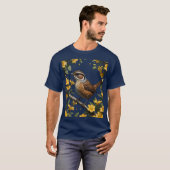 カロライナミソサザイとカロライナジャスミン Tシャツ (正面フル)