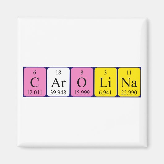 カロライナ期間表名マグネット マグネット (正面)