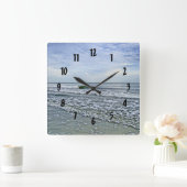 カロライナ海岸に沿った癒しの潮 スクエア壁時計 (ホーム)