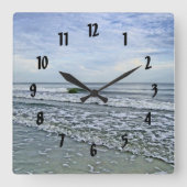 カロライナ海岸に沿った癒しの潮 スクエア壁時計 (正面)
