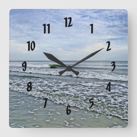 カロライナ海岸に沿った癒しの潮 スクエア壁時計 (正面)
