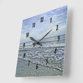 カロライナ海岸に沿った癒しの潮 スクエア壁時計 (傾斜)