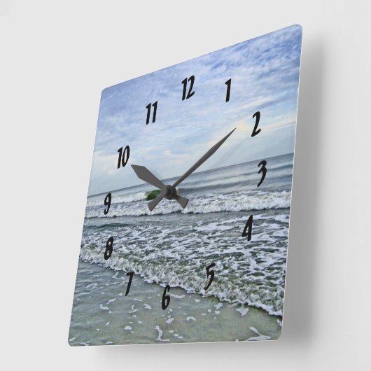 カロライナ海岸に沿った癒しの潮 スクエア壁時計 (傾斜)