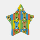 カロライナ犬の漫画の破裂音芸術 セラミックオーナメント (右)