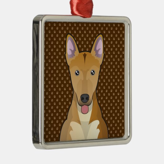 カロライナ犬の漫画の足 メタルオーナメント (右)