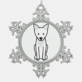 カロライナ犬の漫画 スノーフレークピューターオーナメント (正面)