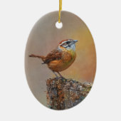 カロライナ絵を描ウォレンカスタムバードクリスマス セラミックオーナメント (正面)