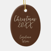 カロライナ絵を描ウォレンカスタムバードクリスマス セラミックオーナメント (裏面)