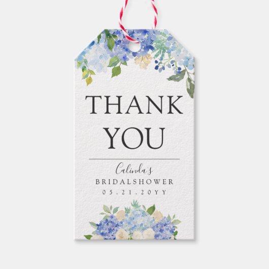 カロライナ開花 |ブライダルシャワー |ありがとうございます ギフトタグ (正面)