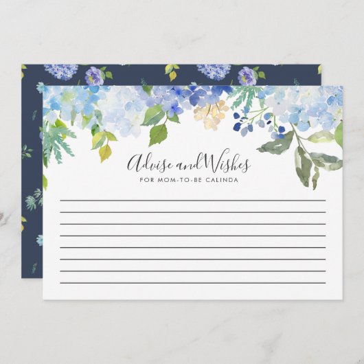 カロライナ開花 |赤ちゃんシャワー |アドバイスと願い アドバイスカード (正面/裏面)
