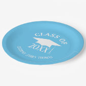 カロライナ青グラッドキャップと葉紙プレート9" ペーパープレート (アングル)