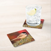 カロライナ《鳥》アメリカゴガラインブルーアトラスシダー スクエアペーパーコースター (インサイチュ)