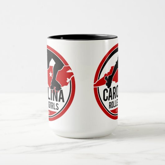 カロライナRollergirlsのロゴのコーヒー・マグ マグカップ (中央)