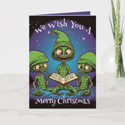 カロリングエイリアンクリスマスカード カード (正面)