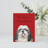 カロリングクリスマスシーズー(犬)Tzu シーズンポストカード (スタンド正面)