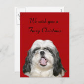 カロリングクリスマスシーズー(犬)Tzu シーズンポストカード (正面/裏面)