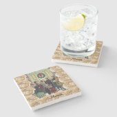 カロリング大理石コースタークリスマス ストーンコースター (横)