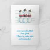 カロリング雪だるま聖降誕祭のお祝い シーズンカード (内部)