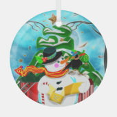 カロリング雪だるま ガラスオーナメント (正面)